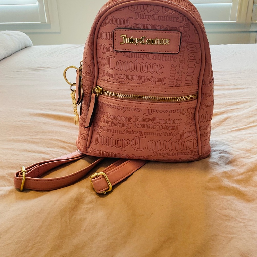 Juicy Couture Pink Quilted Backpack with Gold Hardware